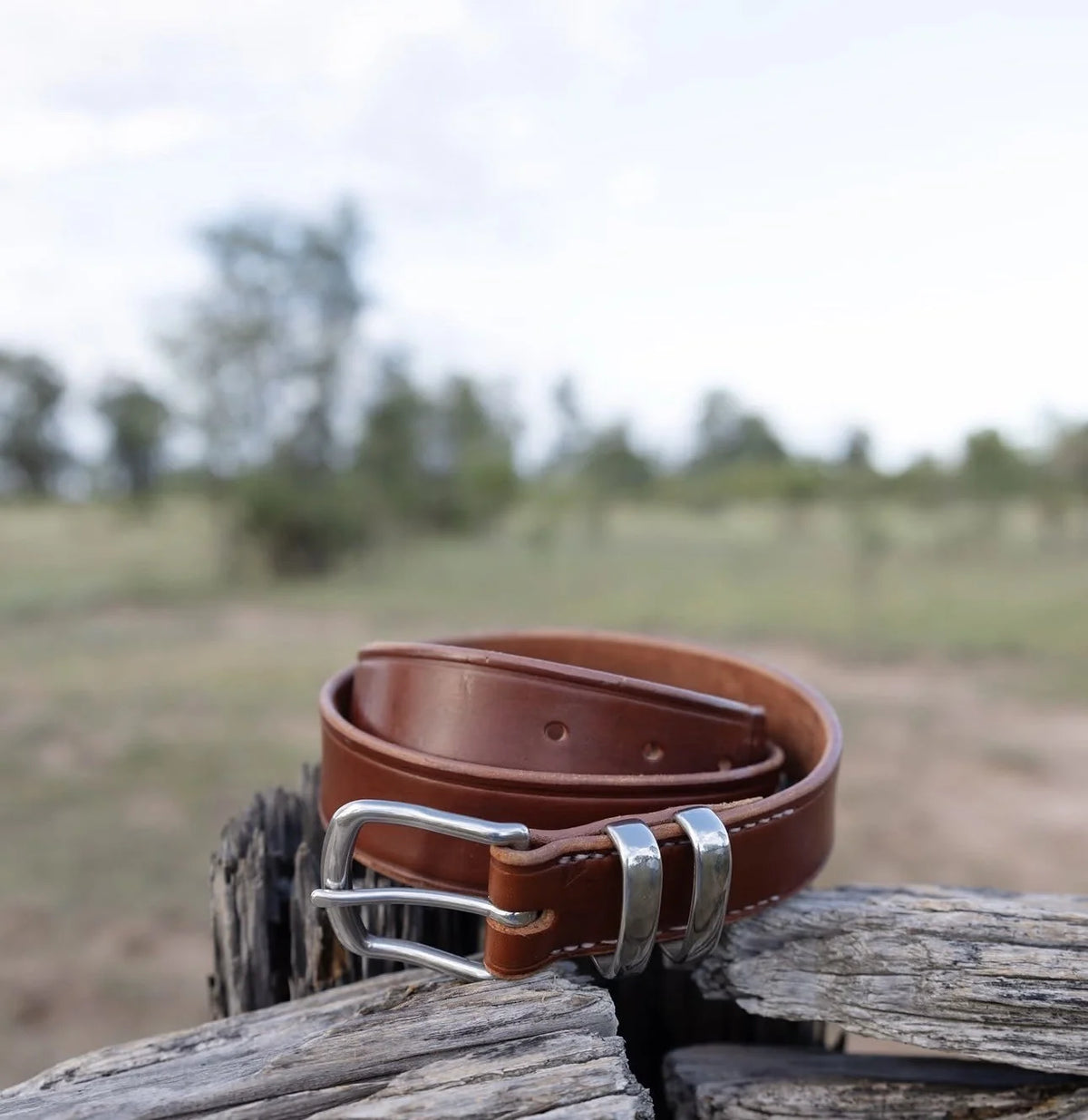 Custom plain leather belt