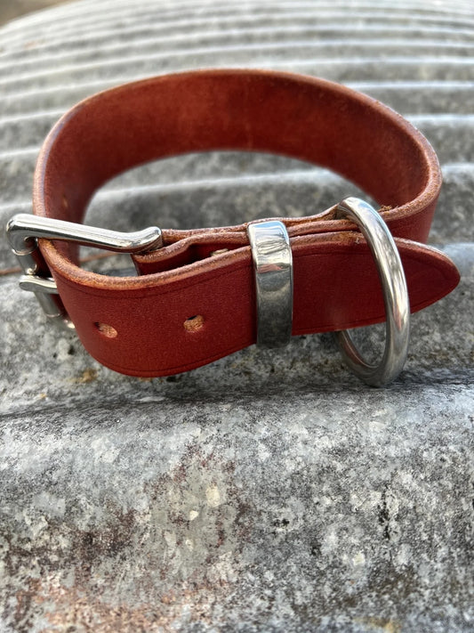 The Penny handmade leather dog collar
